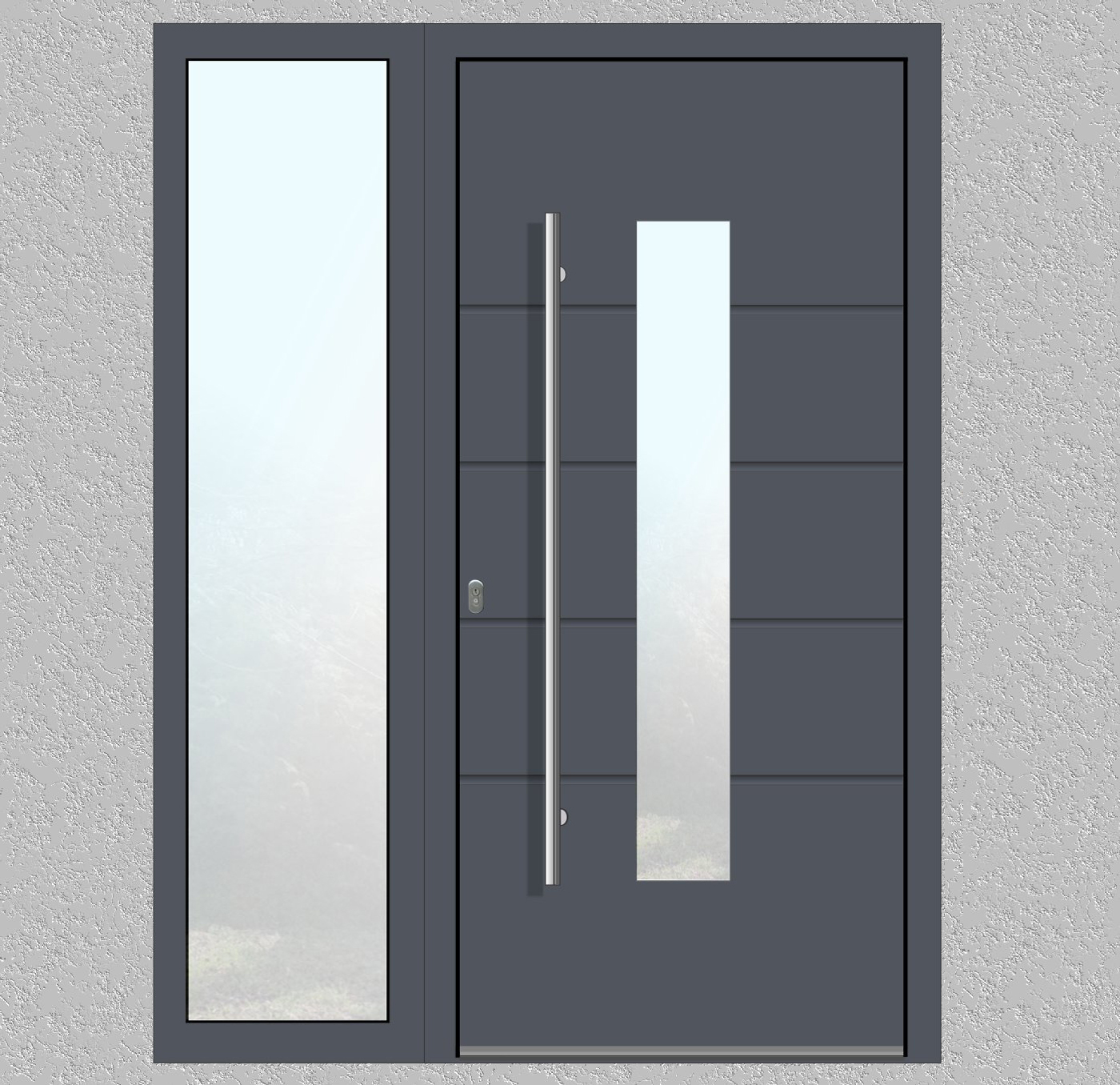 Model GF040+1 Luminator lateral Sistem WH75 Alu cu PVC Usa de intrare
